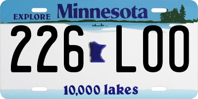 MN license plate 226LOO