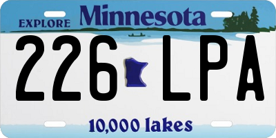 MN license plate 226LPA