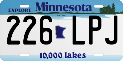 MN license plate 226LPJ