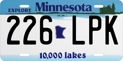 MN license plate 226LPK