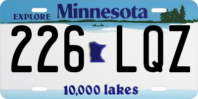 MN license plate 226LQZ