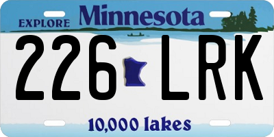 MN license plate 226LRK