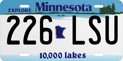 MN license plate 226LSU