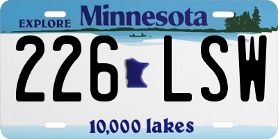 MN license plate 226LSW