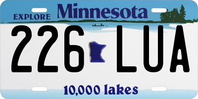 MN license plate 226LUA
