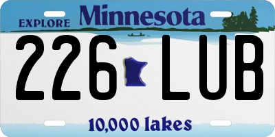 MN license plate 226LUB