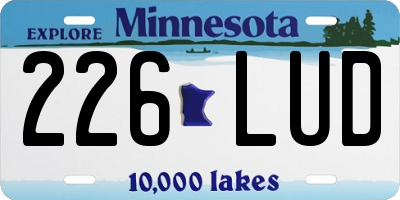 MN license plate 226LUD