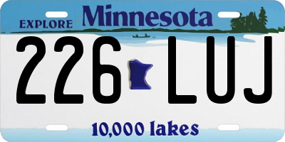 MN license plate 226LUJ
