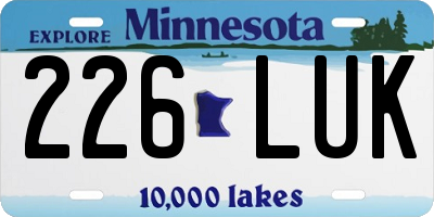 MN license plate 226LUK