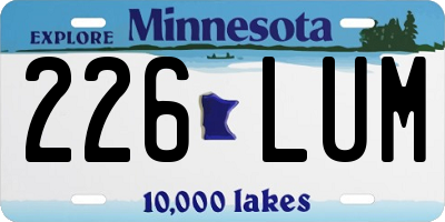 MN license plate 226LUM