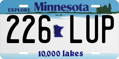 MN license plate 226LUP