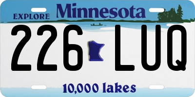 MN license plate 226LUQ