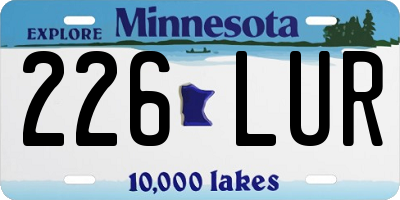 MN license plate 226LUR