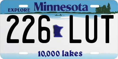 MN license plate 226LUT