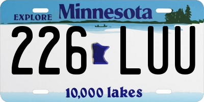 MN license plate 226LUU