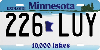 MN license plate 226LUY