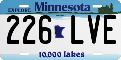 MN license plate 226LVE