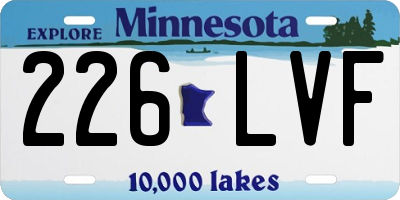 MN license plate 226LVF