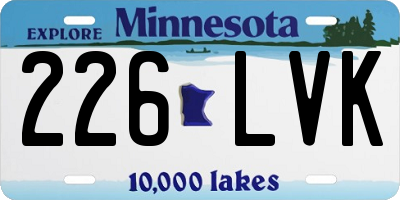 MN license plate 226LVK
