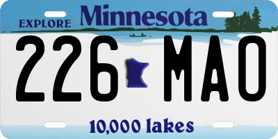 MN license plate 226MAO