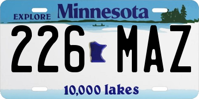 MN license plate 226MAZ
