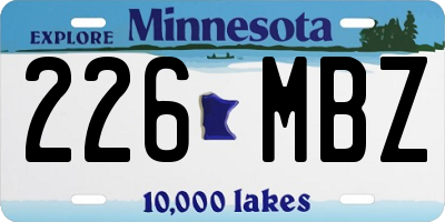MN license plate 226MBZ