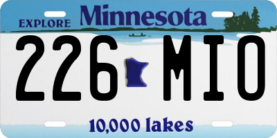 MN license plate 226MIO