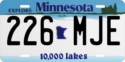 MN license plate 226MJE