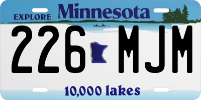 MN license plate 226MJM