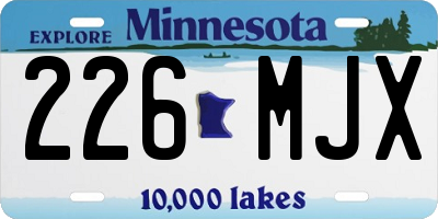 MN license plate 226MJX