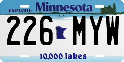 MN license plate 226MYW