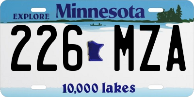 MN license plate 226MZA