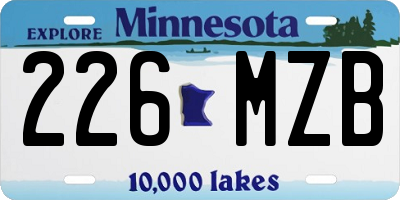 MN license plate 226MZB