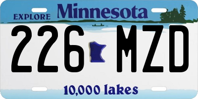 MN license plate 226MZD