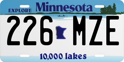 MN license plate 226MZE
