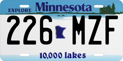 MN license plate 226MZF