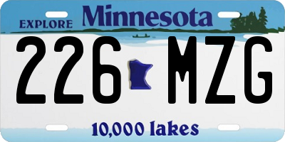 MN license plate 226MZG