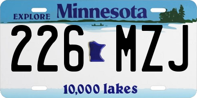 MN license plate 226MZJ