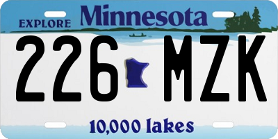MN license plate 226MZK