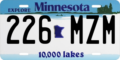 MN license plate 226MZM