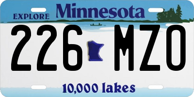 MN license plate 226MZO