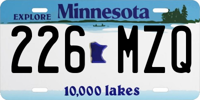 MN license plate 226MZQ