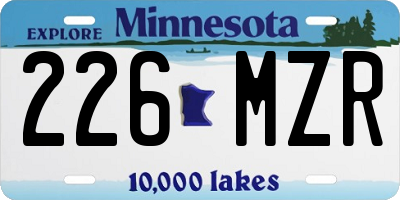 MN license plate 226MZR