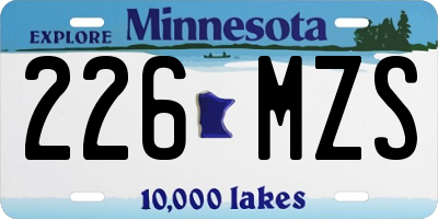 MN license plate 226MZS