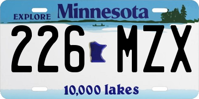 MN license plate 226MZX