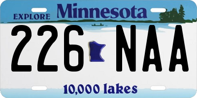 MN license plate 226NAA
