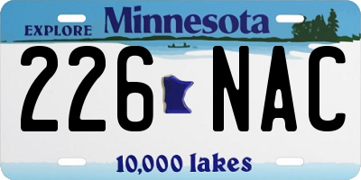 MN license plate 226NAC
