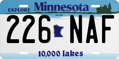 MN license plate 226NAF