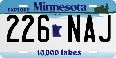 MN license plate 226NAJ