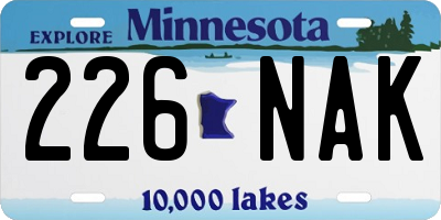 MN license plate 226NAK
